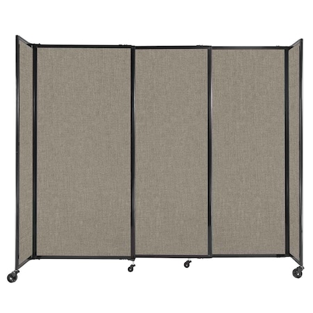 Versare StraightWall Sliding Portable Partition 7'2" x 6' Warm Pebble Fabric 1448575